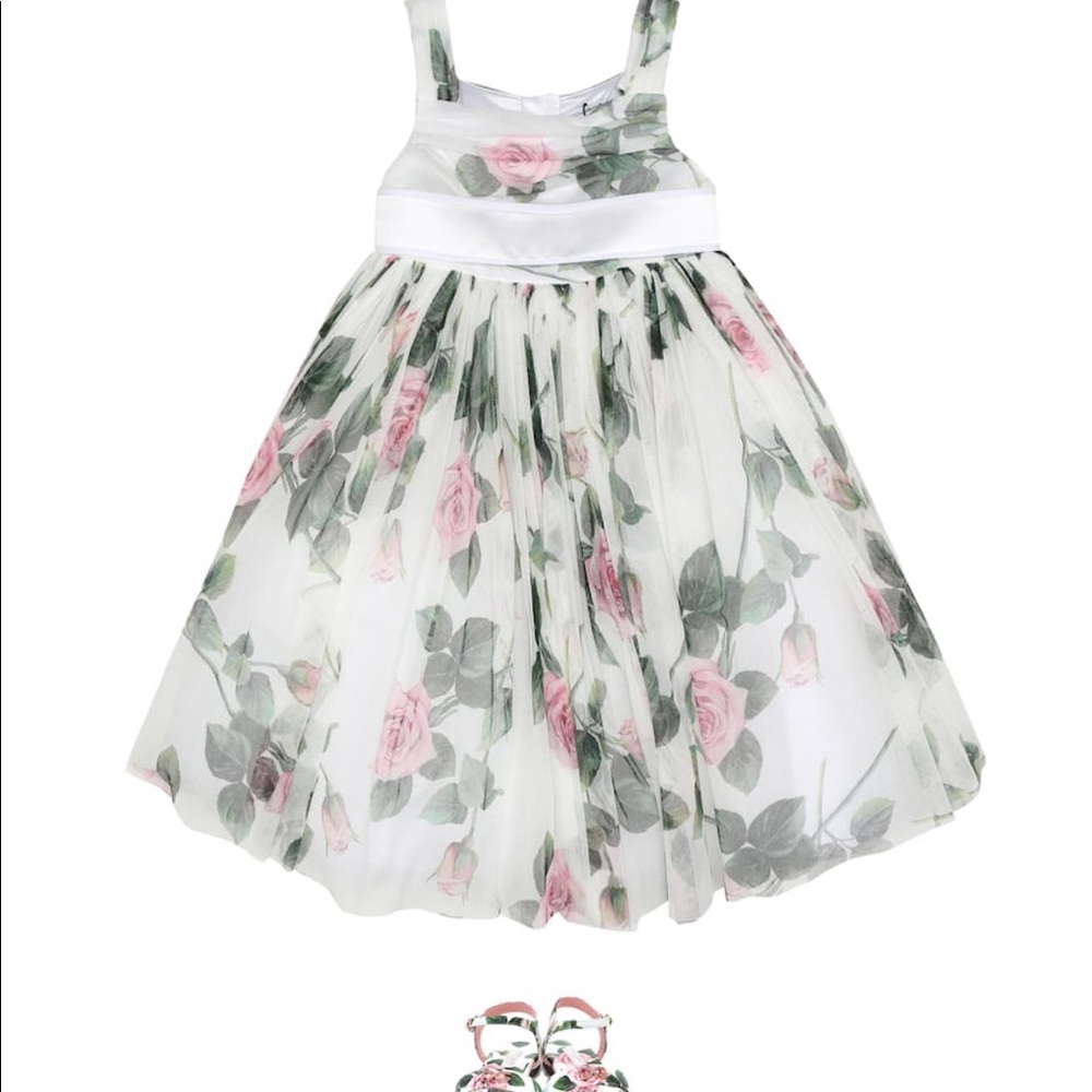 DOLCE GABBANA KIDS tulle floral dress.